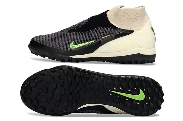 Nike Phantom GT Beige Black Sapatos de futebol turf com upper de malha ajustável em meia e overlay sintético 5