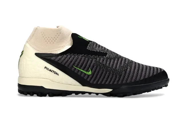 Nike Phantom GT Beige Black Sapatos de futebol turf com upper de malha ajustável em meia e overlay sintético 7