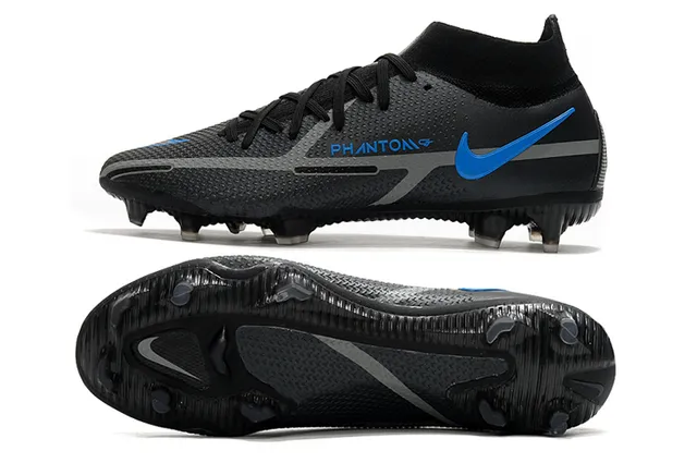 Nike Phantom GT Preto e Azul Firm-Ground Sapatos de Futebol 2
