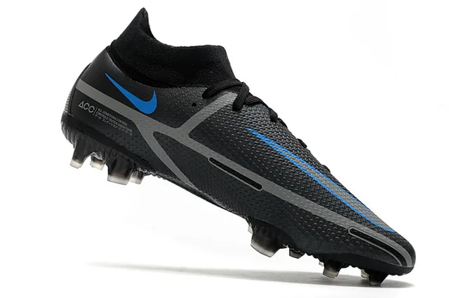 Nike Phantom GT Preto e Azul Firm-Ground Sapatos de Futebol 3