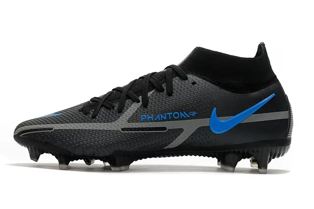 Nike Phantom GT Preto e Azul Firm-Ground Sapatos de Futebol 5