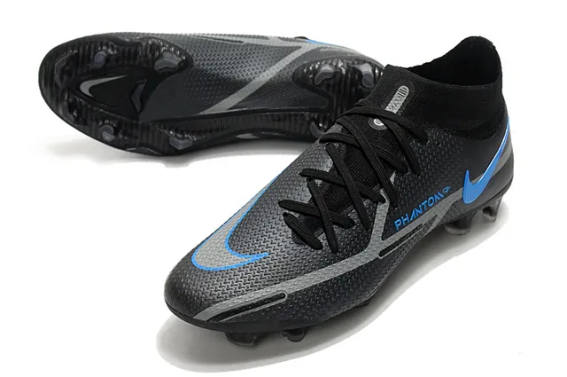 Nike Phantom GT Preto e Azul Firm-Ground Sapatos de Futebol 6
