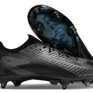 Nike Phantom GT Black Blue Knit Upper Molded FG Studs Firm-Ground Soccer Shoes