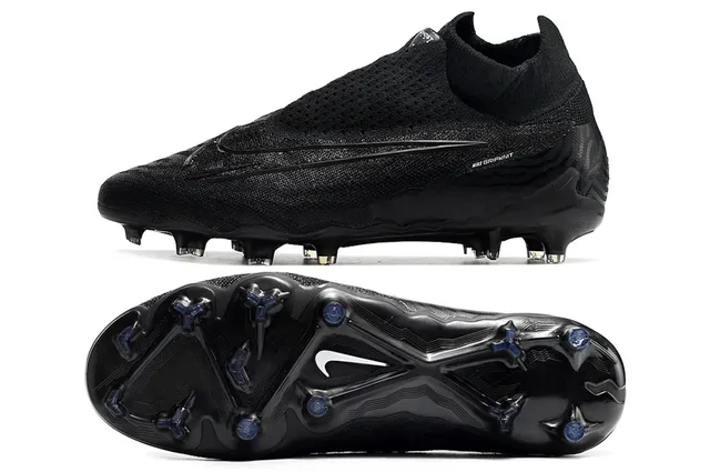 Nike Phantom GT أسود أبيض أعلى الجوارب المنسوجة المضلعة المولدة TPU studs على الأرض الصلبة أحذية كرة القدم 2