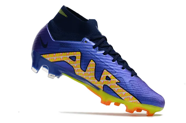 Nike Phantom GT Chaussures de football bleu multicolor à col haut type chaussette terrain ferme 3