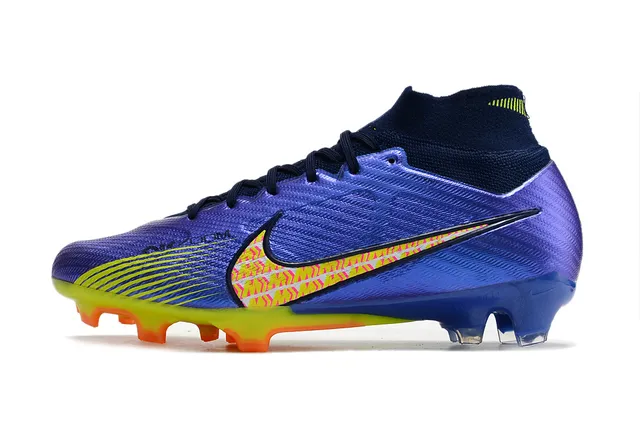 Nike Phantom GT Chaussures de football bleu multicolor à col haut type chaussette terrain ferme 5