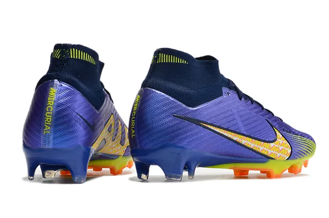 Nike Phantom GT Chaussures de football bleu multicolor à col haut type chaussette terrain ferme 7