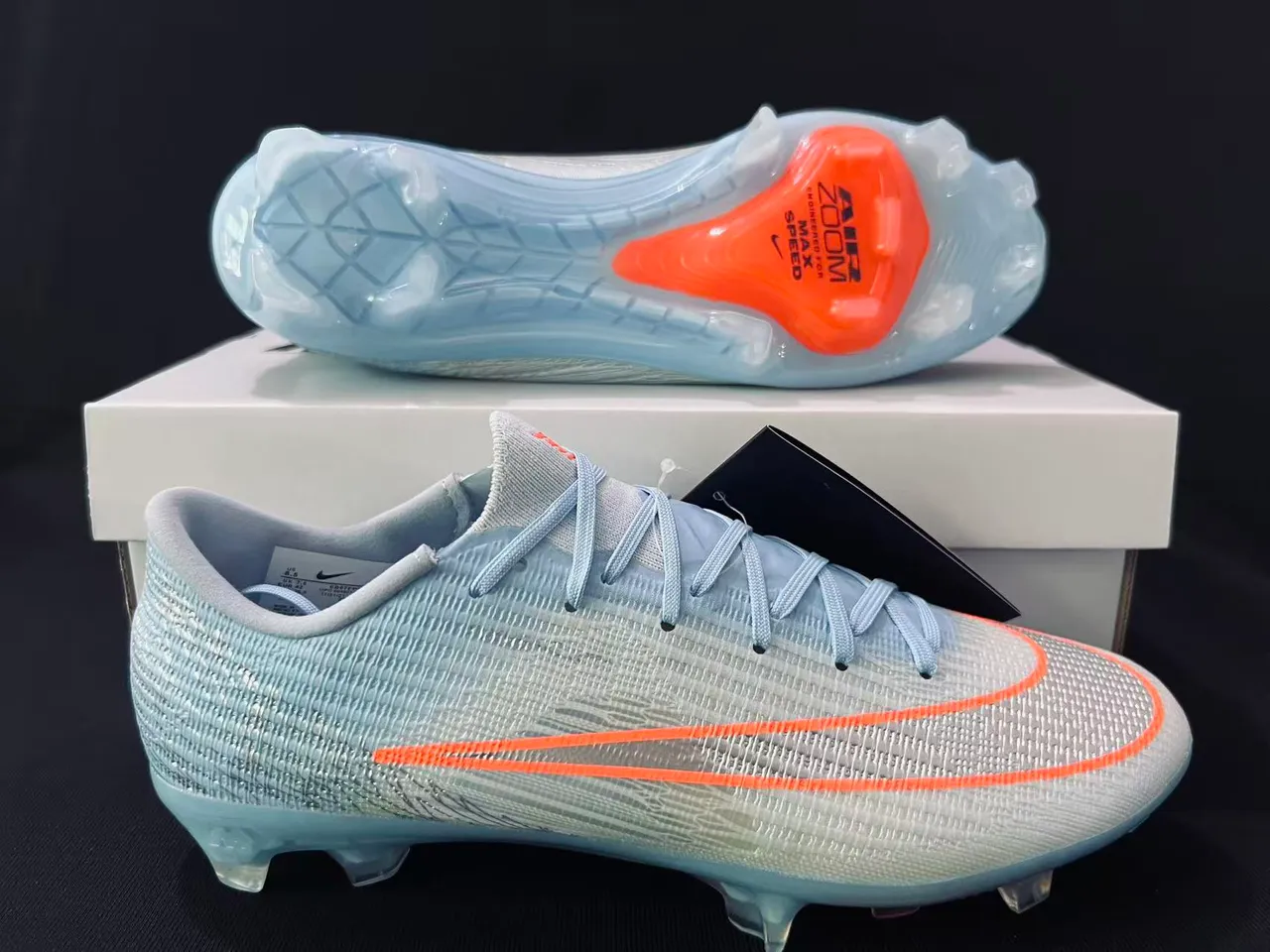 Nike Phantom GT Blue Orange Flyknit Upper Low-Cut Collar Firm-Ground Soccer Shoes 14