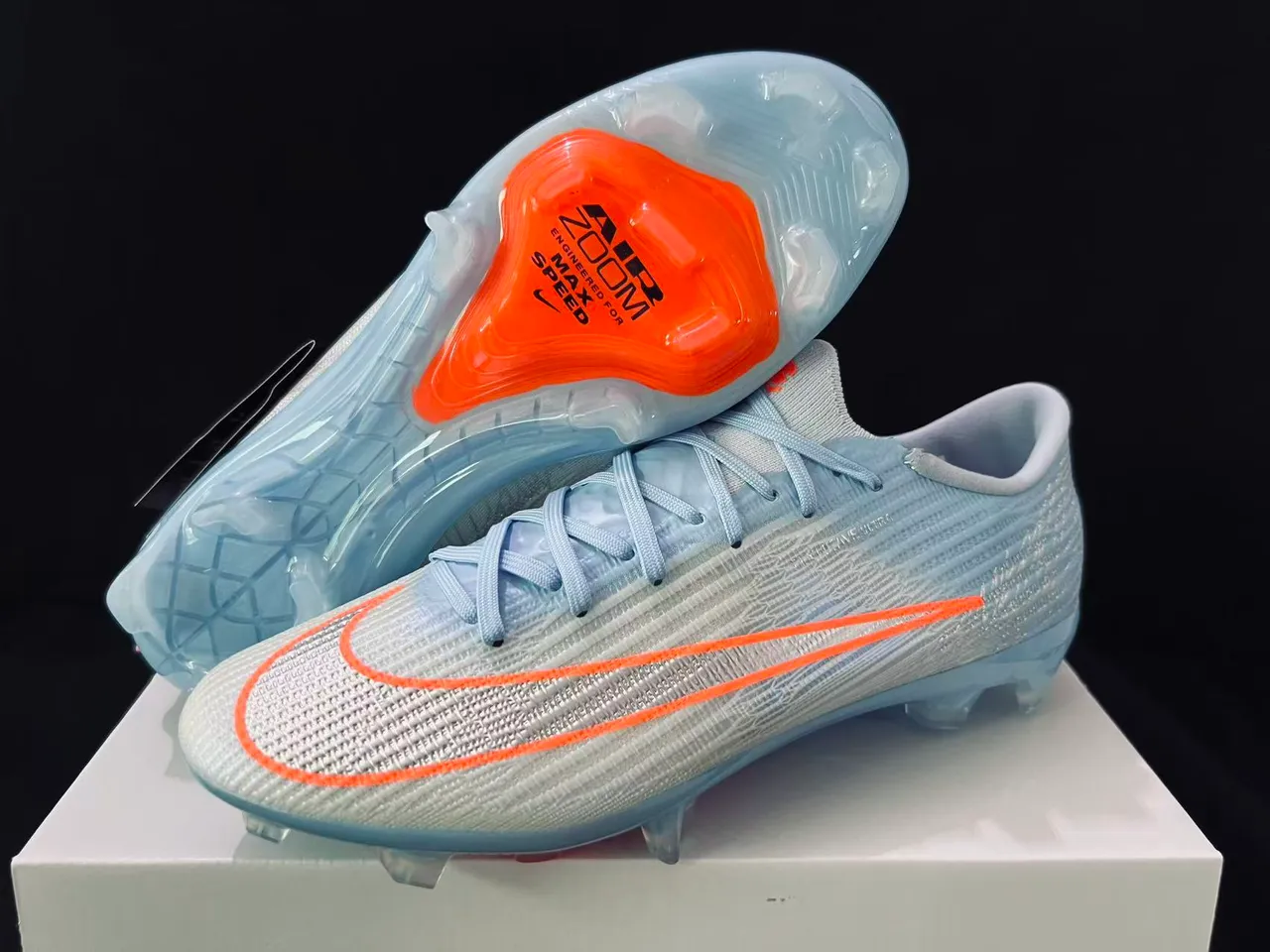 Nike Phantom GT Blue Orange Flyknit Upper Low-Cut Collar Firm-Ground Soccer Shoes 15