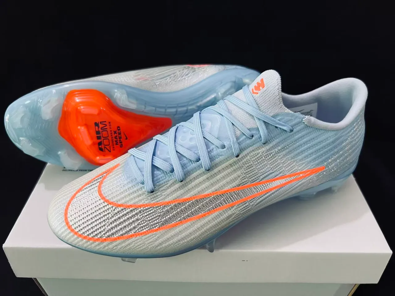 Nike Phantom GT Blue Orange Flyknit Upper Low-Cut Collar Firm-Ground Soccer Shoes 16