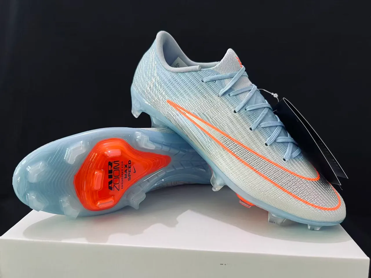 Nike Phantom GT Blue Orange Flyknit Upper Low-Cut Collar Firm-Ground Soccer Shoes 17