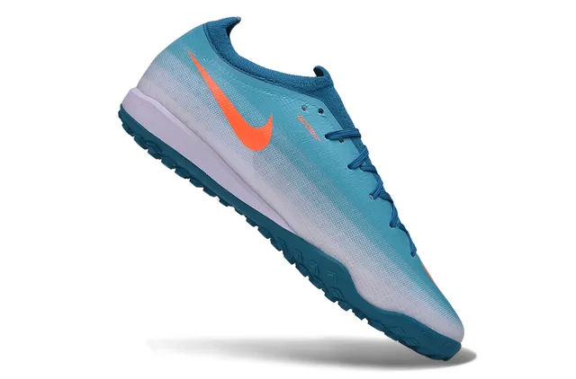 Nike Phantom GT Parte superior de tejido azul naranja boca baja para césped zapatillas de fútbol 2