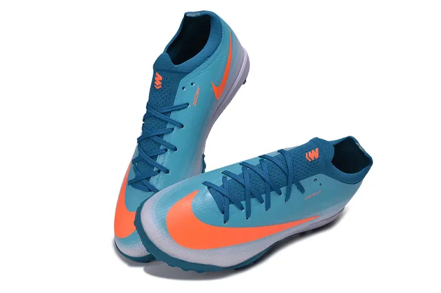 Nike Phantom GT Parte superior de tejido azul naranja boca baja para césped zapatillas de fútbol 7