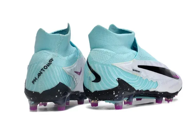 Nike Phantom GT Blue Purple Sock-Fit Knit Upper Asymmetrical Lacingless Design Firm-Ground Soccer Shoes 5