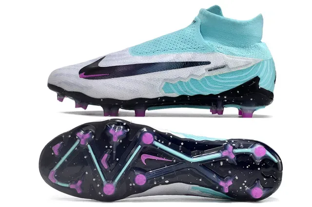 Nike Phantom GT Blue Purple Sock-Fit Knit Upper Asymmetrical Lacingless Design Firm-Ground Soccer Shoes 6