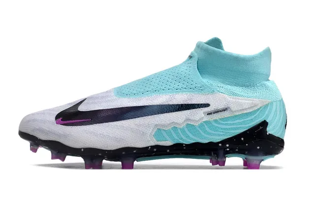 Nike Phantom GT Blue Purple Sock-Fit Knit Upper Asymmetrical Lacingless Design Firm-Ground Soccer Shoes 7