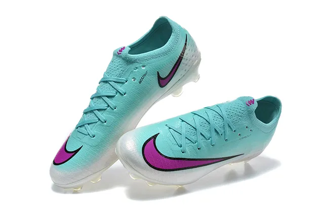 Nike Phantom GT Blue Silver Low-Cut Knit Upper Iridescent TPU Cage Firm-Ground Soccer Shoes 2