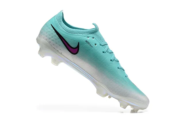 Nike Phantom GT Blue Silver Low-Cut Knit Upper Iridescent TPU Cage Firm-Ground Soccer Shoes 3