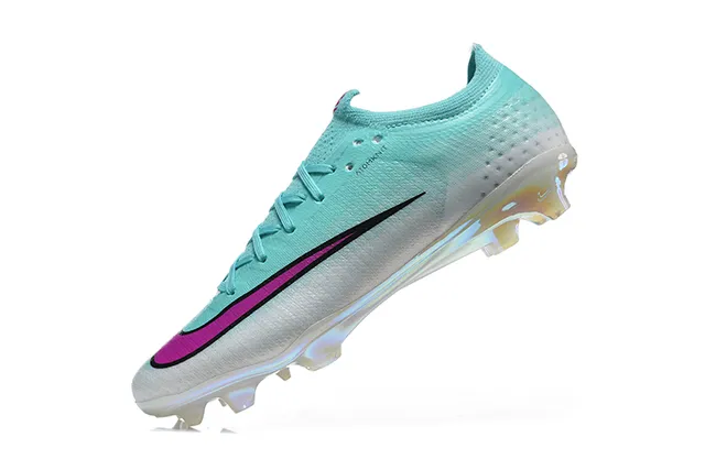 Nike Phantom GT Blue Silver Low-Cut Knit Upper Iridescent TPU Cage Firm-Ground Soccer Shoes 4