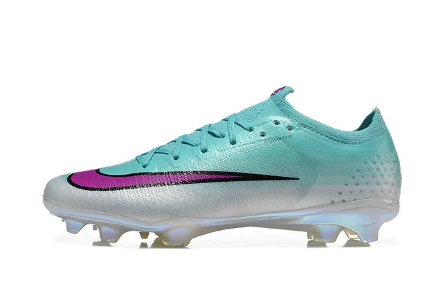 Nike Phantom GT Blue Silver Low-Cut Knit Upper Iridescent TPU Cage Firm-Ground Soccer Shoes 10
