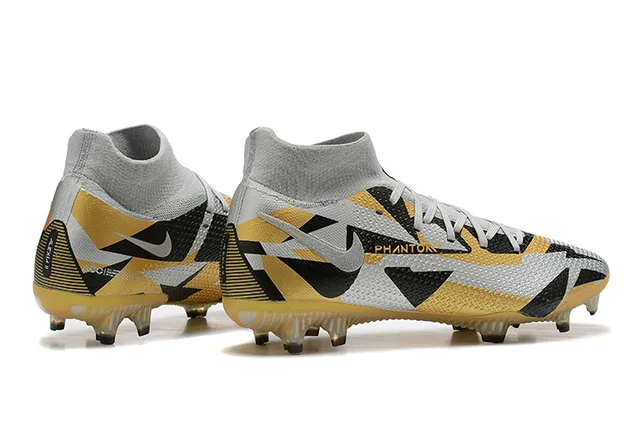 Nike Phantom GT Gold Black High-Cut Sock-Fit Collar Firm-Ground Soccer Shoes 5