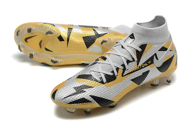 Nike Phantom GT Gold Black High-Cut Sock-Fit Collar Firm-Ground Soccer Shoes 7