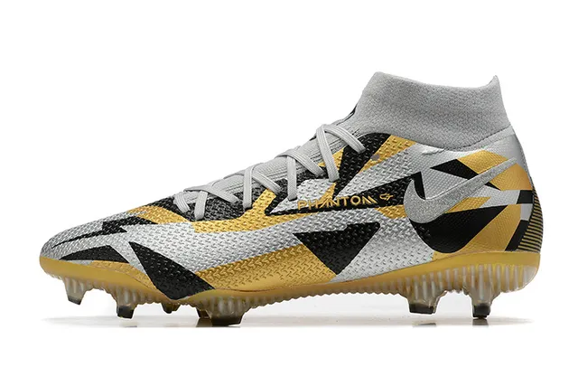 Nike Phantom GT Gold Black High-Cut Sock-Fit Collar Firm-Ground Soccer Shoes 10