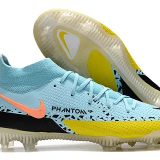 Nike Phantom GT Light Blue Orange Yellow Black Firm-Ground Soccer Shoes