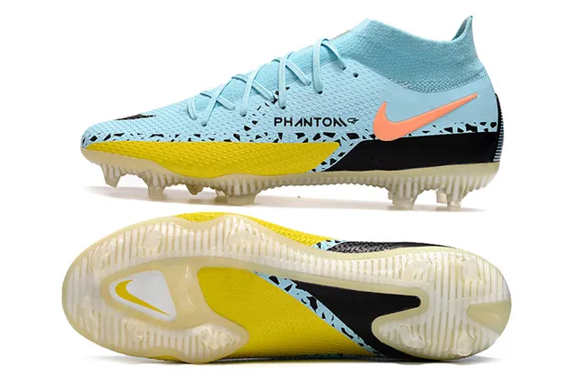 Nike Phantom GT Light Blue Orange Yellow Black Firm-Ground Soccer Shoes 2