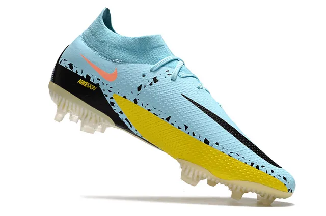 Nike Phantom GT Light Blue Orange Yellow Black Firm-Ground Soccer Shoes 3