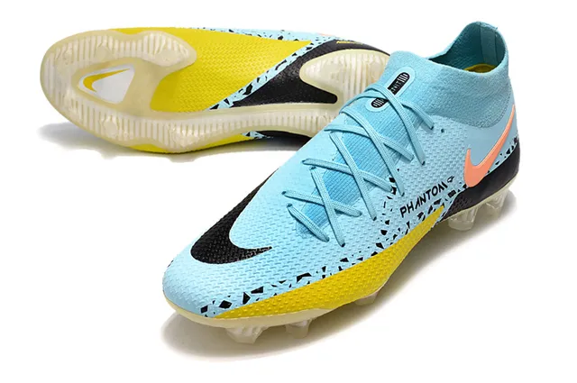 Nike Phantom GT Light Blue Orange Yellow Black Firm-Ground Soccer Shoes 6