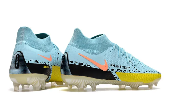 Nike Phantom GT Light Blue Orange Yellow Black Firm-Ground Soccer Shoes 7