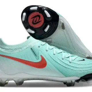 Nike Phantom GT Mint Green and Red Firm-Ground Soccer Shoes