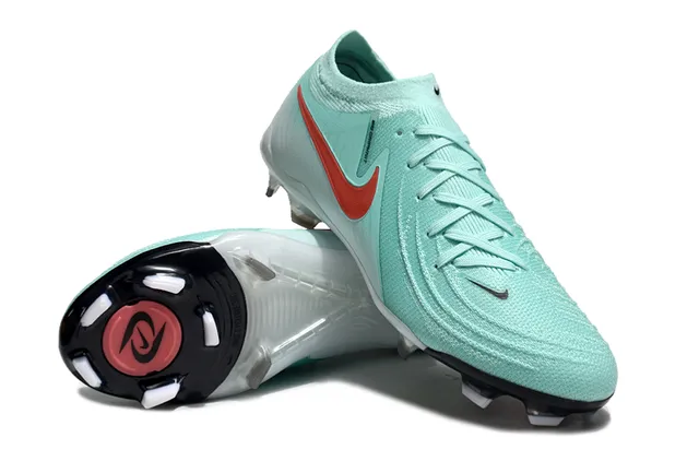 Nike Phantom GT Mint Green and Red Firm-Ground Soccer Shoes 4