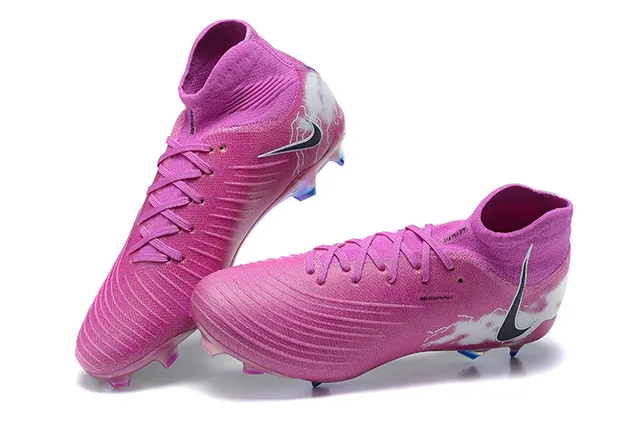 Nike Phantom GT Pink White Low-Cut Sock-Fit Collar Firm-Ground Soccer Shoes 2
