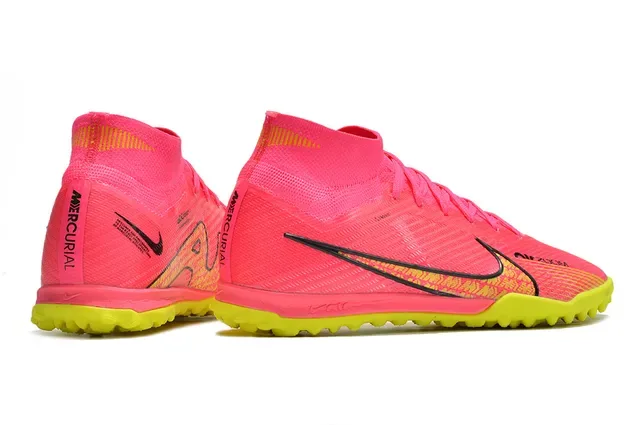Nike Phantom GT Rose Jaune Hautes à chaussette construction tricotée gazon chaussures de football 5
