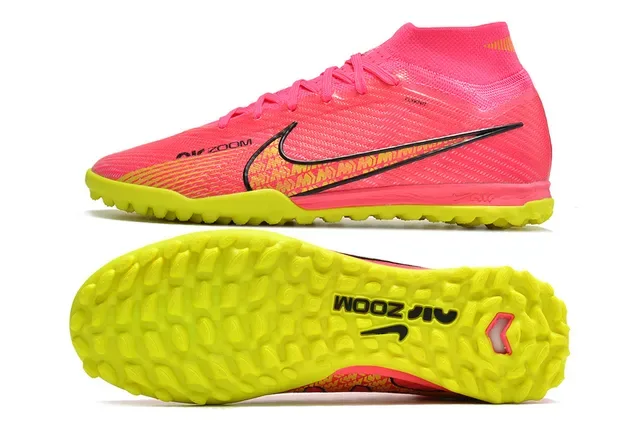 Nike Phantom GT Rose Jaune Hautes à chaussette construction tricotée gazon chaussures de football 6