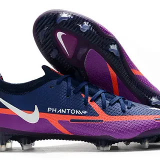 Nike Phantom GT Purple Navy Low-Cut ফুটবল বুট টেক্সচার্ড সিন্থেটিক আপার ফার্ম-গ্রাউন্ড সকার শোজ