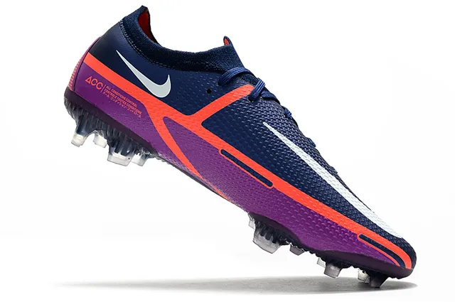Nike Phantom GT Purple Navy Low-Cut Botas de Futebol com empino sintético texturizado para terreno firme 3