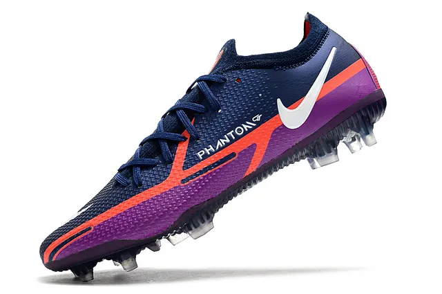 Nike Phantom GT Purple Navy Low-Cut Botas de Futebol com empino sintético texturizado para terreno firme 4