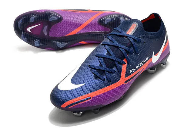 Nike Phantom GT Purple Navy Low-Cut Botas de Futebol com empino sintético texturizado para terreno firme 7