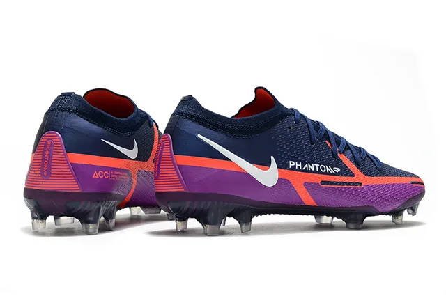 Nike Phantom GT Purple Navy Low-Cut Botas de Futebol com empino sintético texturizado para terreno firme 8