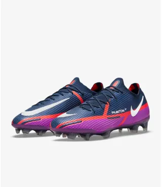 Nike Phantom GT Purple Navy Low-Cut Botas de Futebol com empino sintético texturizado para terreno firme 9