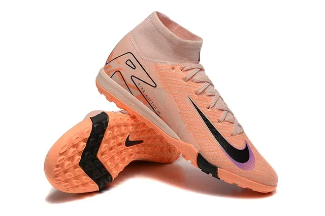 Nike Phantom GT Turf High-Top Peach Orange Black Turf Sapatos de Futebol 6