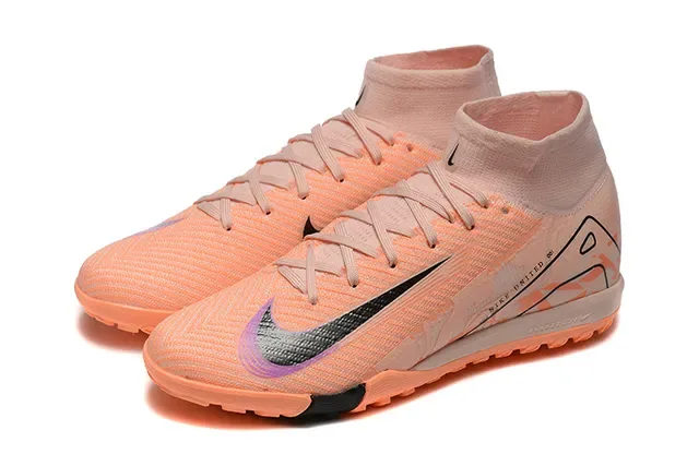 Nike Phantom GT Turf High-Top Peach Orange Black Turf Sapatos de Futebol 8