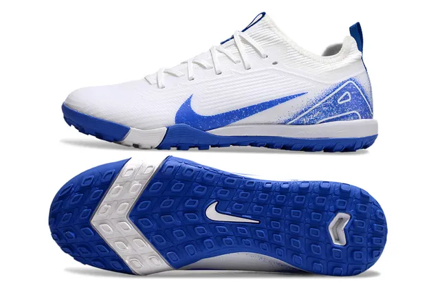 Nike Phantom GT White Blue Knit Upper Integrated Collar Turf Soccer Shoes 5
