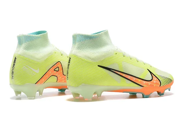 Nike Phantom GT Chaussures de football Jaune Orange Upper à encolure haute Ajustement de chaussette Flyknit Construction Surface artificielle 5