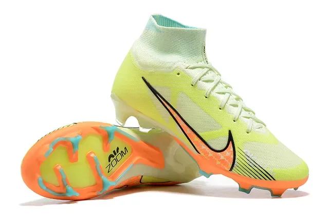 Nike Phantom GT Chaussures de football Jaune Orange Upper à encolure haute Ajustement de chaussette Flyknit Construction Surface artificielle 6