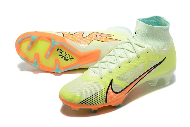Nike Phantom GT Chaussures de football Jaune Orange Upper à encolure haute Ajustement de chaussette Flyknit Construction Surface artificielle 7