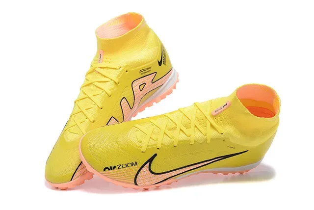Nike Phantom GT Amarelo Laranja Chuteiras de futebol altas sock-fit Flyknit para gramado 2
